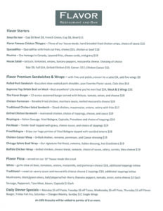 Menu – Flavor Restaurant and Bar